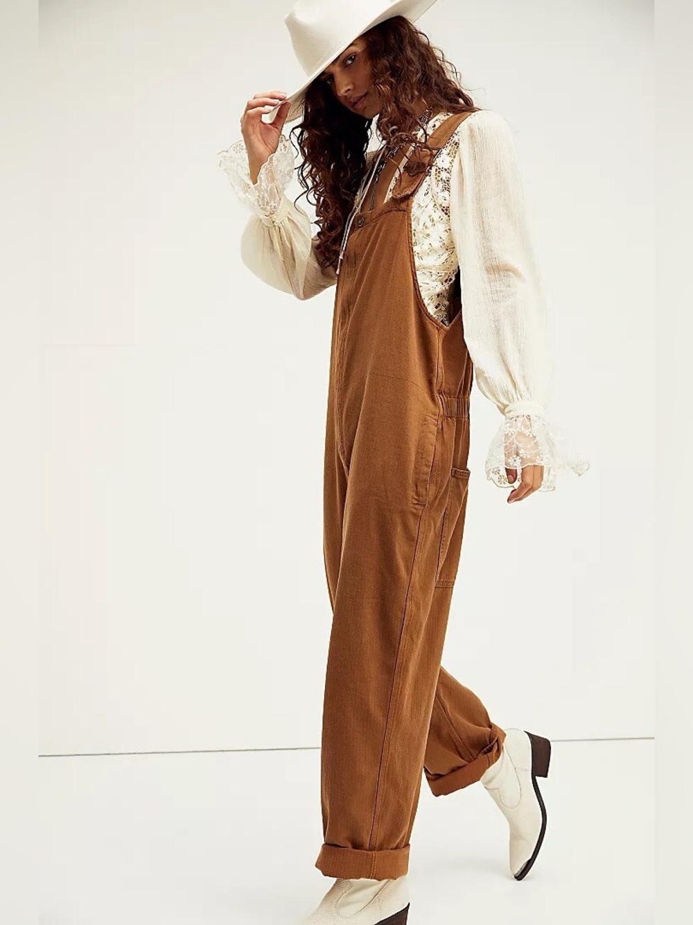 NWOT! Free People We The Free Hunter Denim Overalls Sz Small